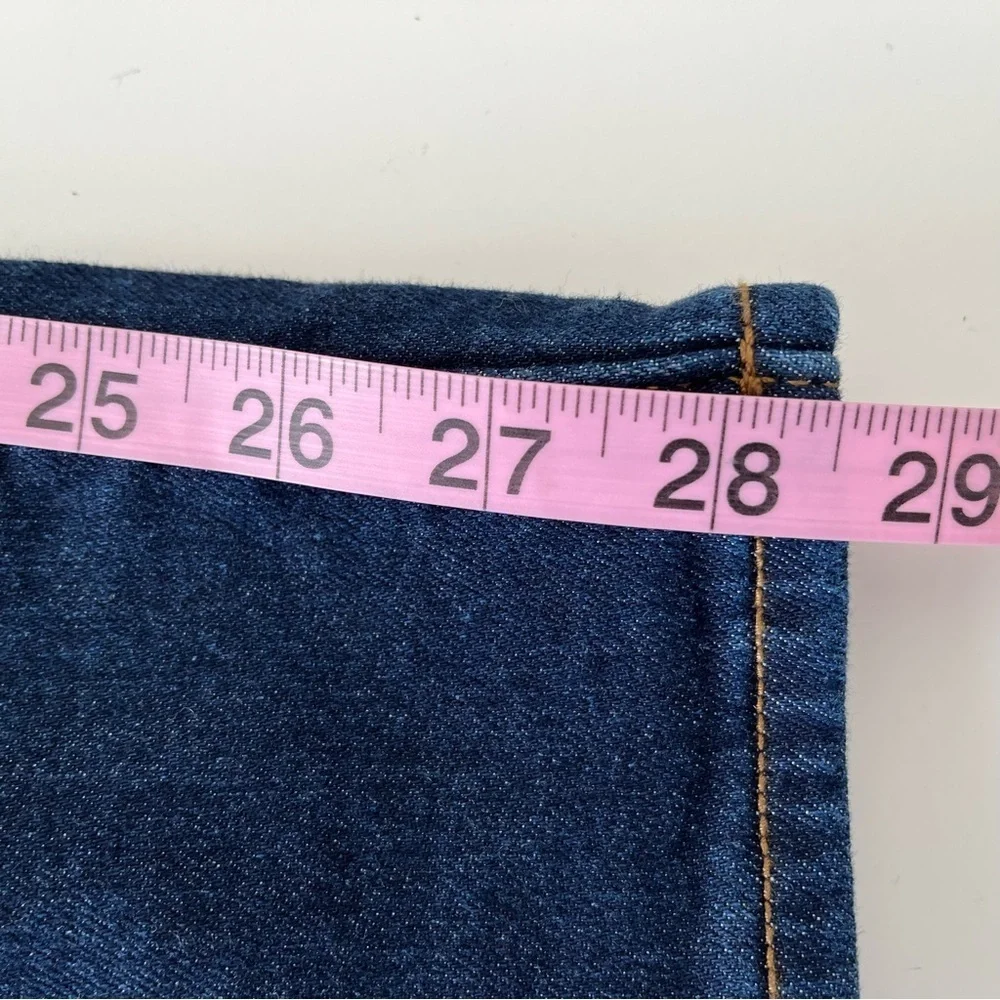 Lands' End Women's Blue Flannel Lined Straight Leg Jeans